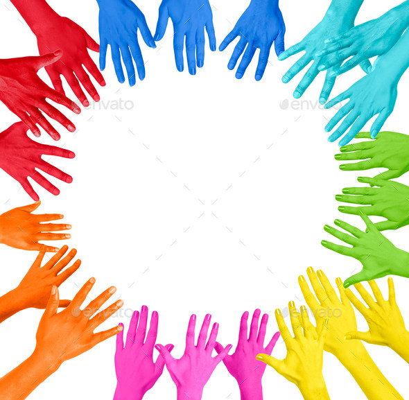 Colorful Hands In a Circle (Misc) Photo Download