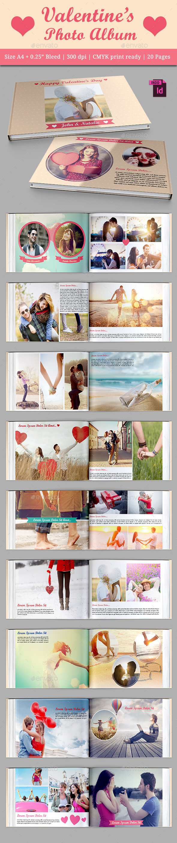GraphicRiver Valentine s Photo Album 10079552 GraphicRiver Valentine s Photo Album 10079552