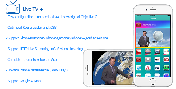 CodeCanyon Live TV Plus Streaming TV for iPhone and iPad 10118833 CodeCanyon Live TV Plus Streaming TV for iPhone and iPad 10118833