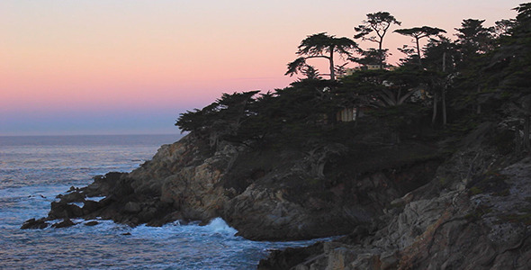 VideoHive Pink Sunrise over Cliffs at Pebble Beach 10118849 VideoHive Pink Sunrise over Cliffs at Pebble Beach 10118849