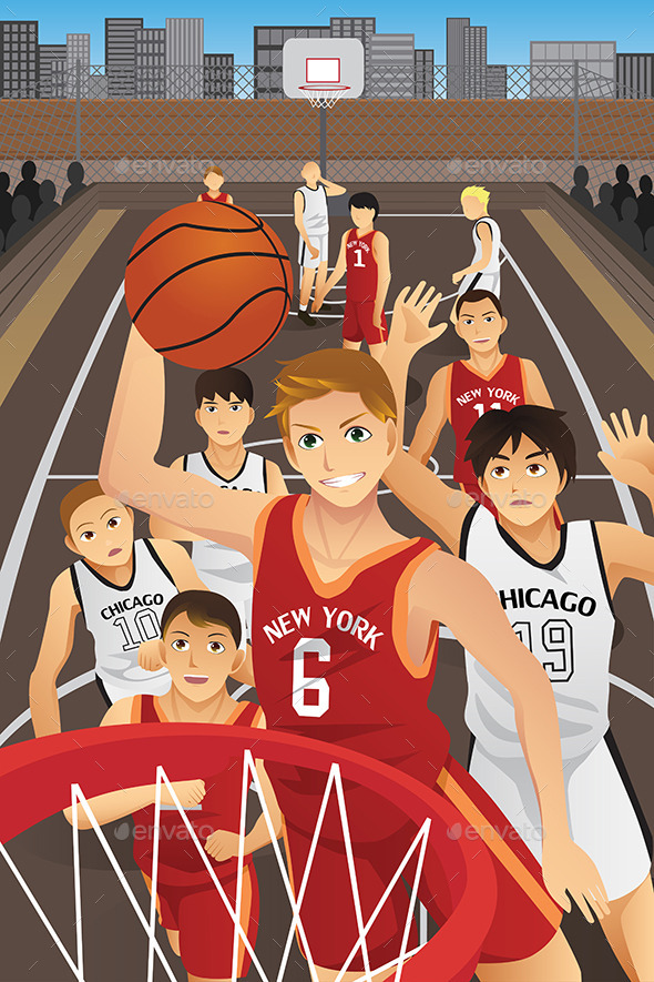 GraphicRiver Young Men Playing Basketball 10119024 GraphicRiver Young Men Playing Basketball 10119024