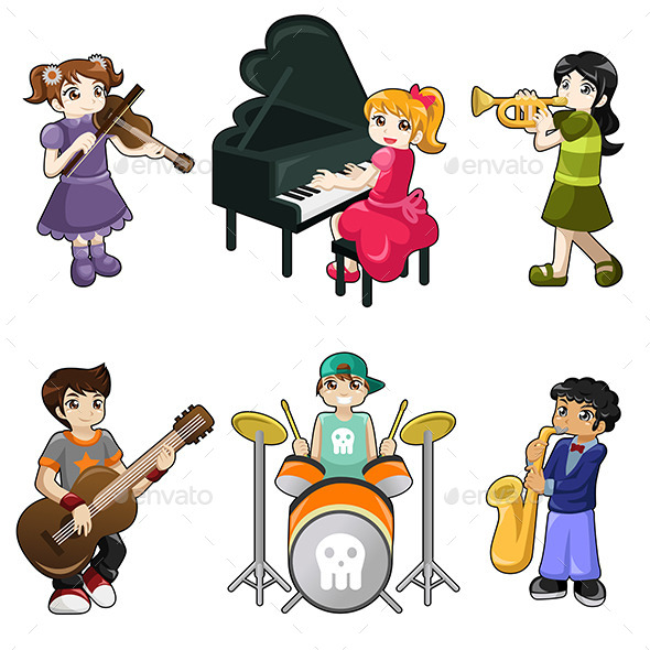 Cartoon Characters Playing Musical Instruments » Tinkytyler.org - Stock