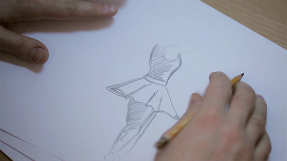VideoHive Men Drawing Sketches Of Dancer 10119298 VideoHive Men Drawing Sketches Of Dancer 10119298