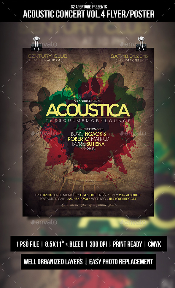 GraphicRiver Acoustic Concert Flyer Poster Vol.4 10120046 GraphicRiver Acoustic Concert Flyer Poster Vol.4 10120046