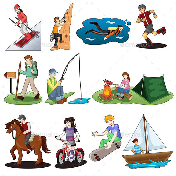 GraphicRiver Active People Doing Outdoor Activities 10120306 GraphicRiver Active People Doing Outdoor Activities 10120306