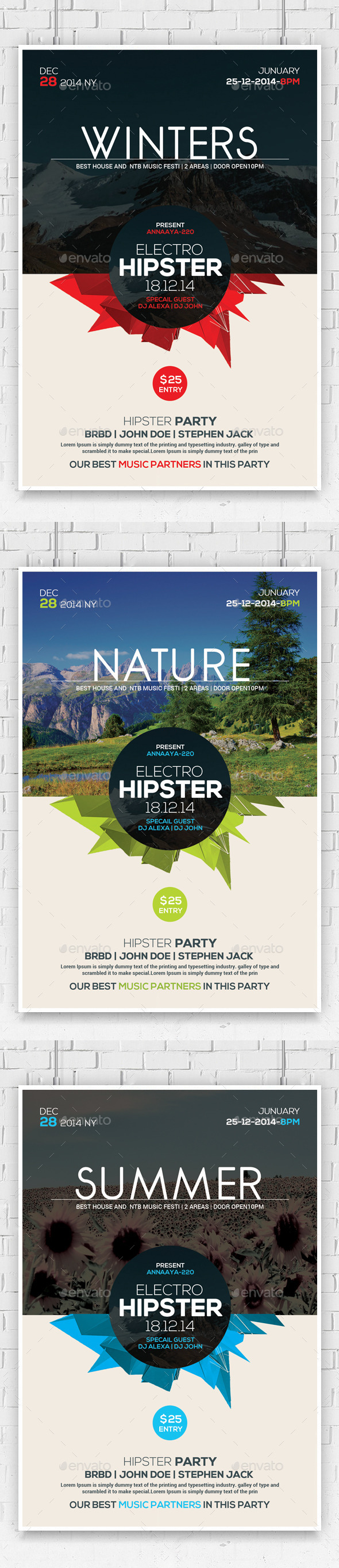 GraphicRiver Hipster Party Flyer Template 10121098 GraphicRiver Hipster Party Flyer Template 10121098