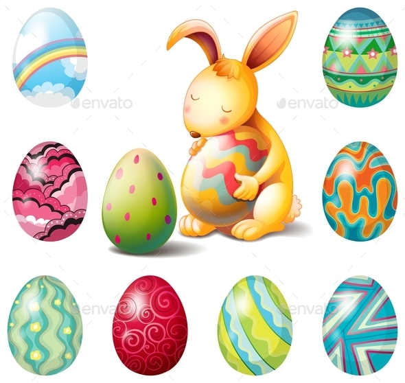 GraphicRiver Easter eggs and Bunny 10121991 GraphicRiver Easter eggs and Bunny 10121991