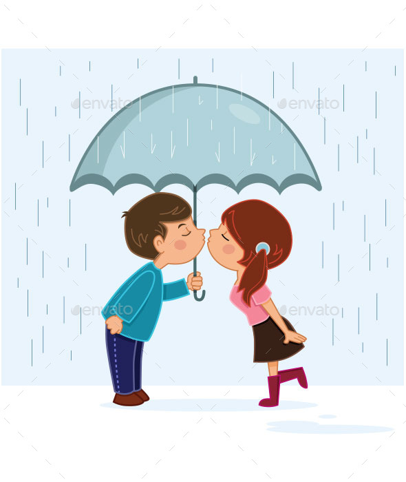 GraphicRiver Couple Kissing in the Rain 10123694 GraphicRiver Couple Kissing in the Rain 10123694
