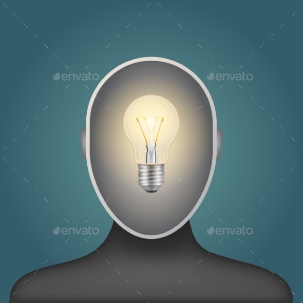 GraphicRiver Light Bulb in a Head 10123887 GraphicRiver Light Bulb in a Head 10123887