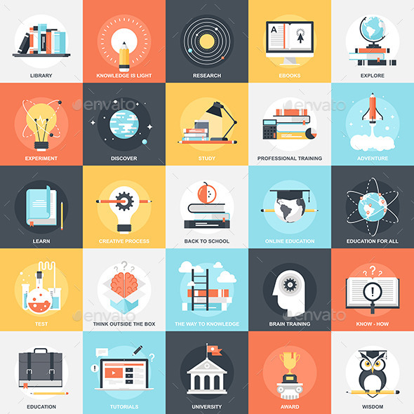 GraphicRiver Education Icons 10124078 GraphicRiver Education Icons 10124078