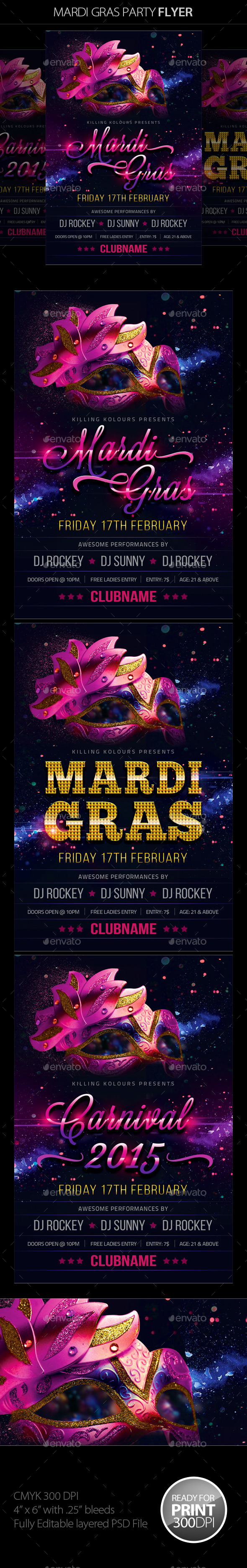 GraphicRiver Mardi Gras Carnival Flyer 10124172 GraphicRiver Mardi Gras Carnival Flyer 10124172