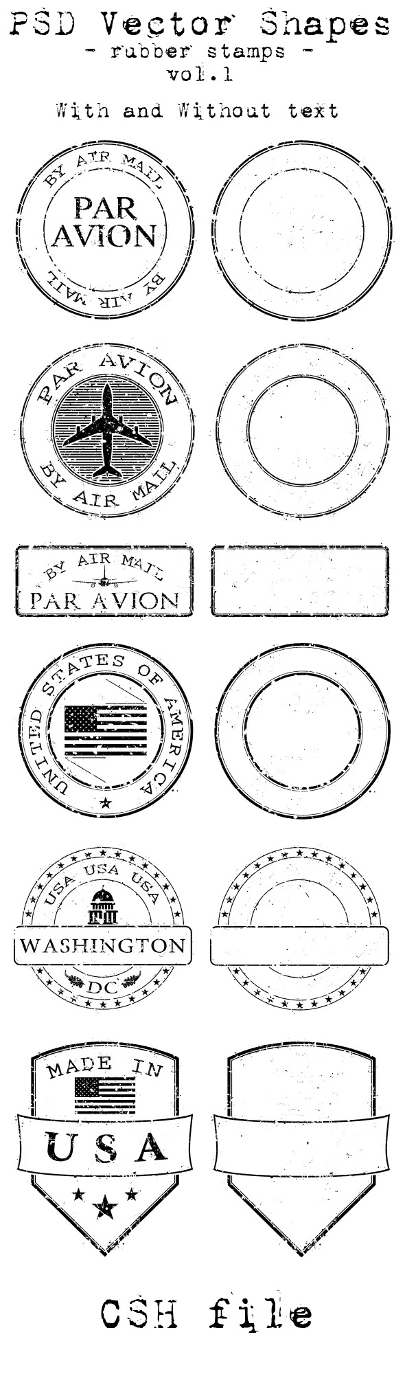 GraphicRiver PSD Vector Shapes rubber stamps Vol 1 10124777 GraphicRiver PSD Vector Shapes rubber stamps Vol 1 10124777