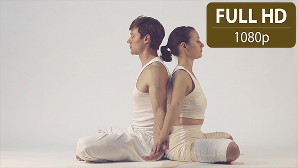 VideoHive Couple Doing Yoga Exercises 10124887 VideoHive Couple Doing Yoga Exercises 10124887