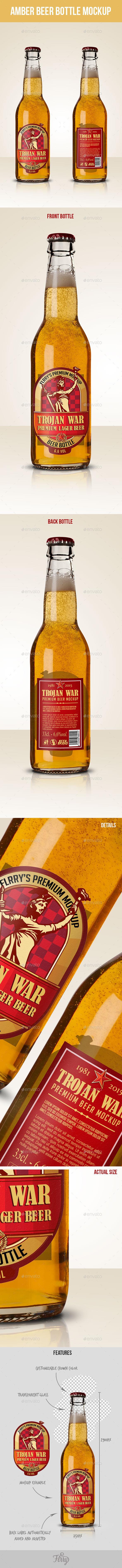 GraphicRiver Premium Amber Beer Bottle Mockup 10125321 GraphicRiver Premium Amber Beer Bottle Mockup 10125321