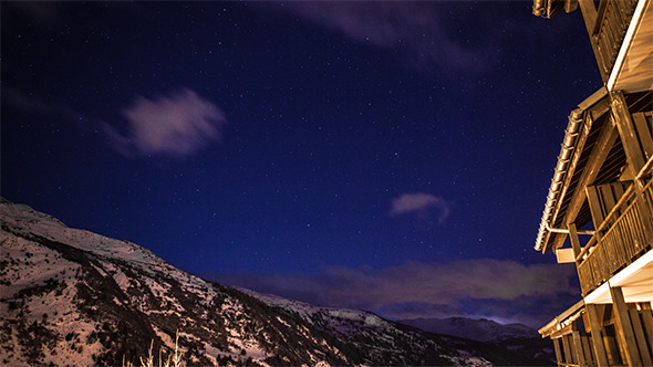 VideoHive Night Stars Snow Mountain Chalet 10125628 VideoHive Night Stars Snow Mountain Chalet 10125628