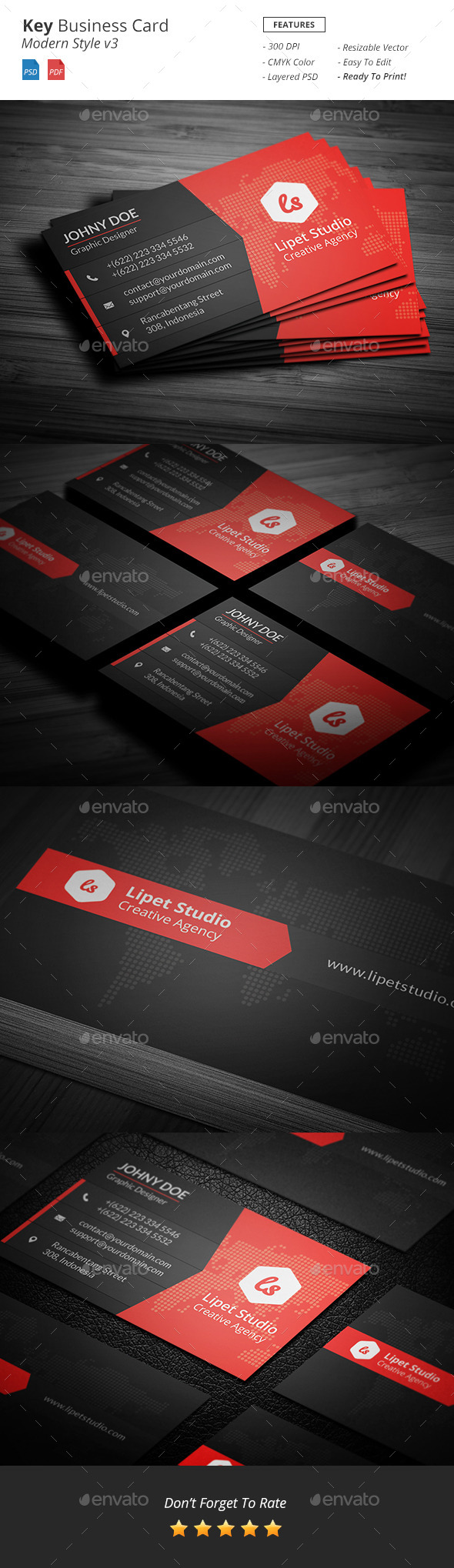 GraphicRiver Key Modern Business Card Template v3 10126344 GraphicRiver Key Modern Business Card Template v3 10126344
