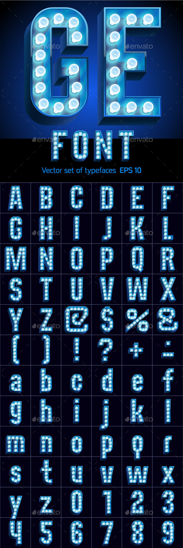 GraphicRiver Realistic Lamp Board Alphabet 10126483 GraphicRiver Realistic Lamp Board Alphabet 10126483
