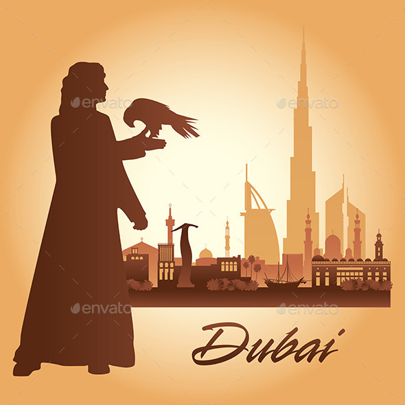 GraphicRiver Dubai City Skyline Silhouette Background 10126842 GraphicRiver Dubai City Skyline Silhouette Background 10126842