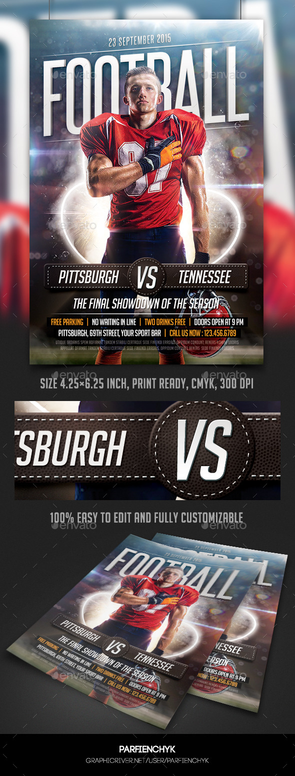GraphicRiver Football Game Flyer Template 10127878 GraphicRiver Football Game Flyer Template 10127878