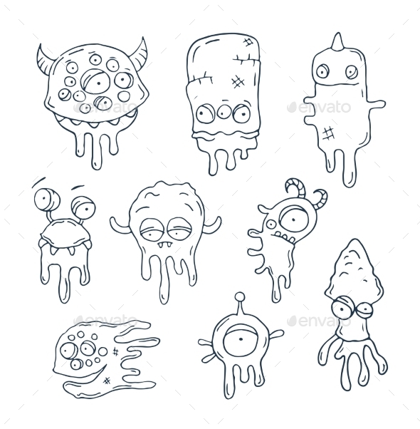 GraphicRiver Illustration of Monsters 10128045 GraphicRiver Illustration of Monsters 10128045