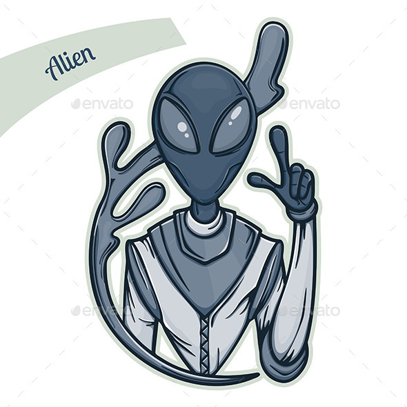 GraphicRiver Sticker Alien 10130006 GraphicRiver Sticker Alien 10130006