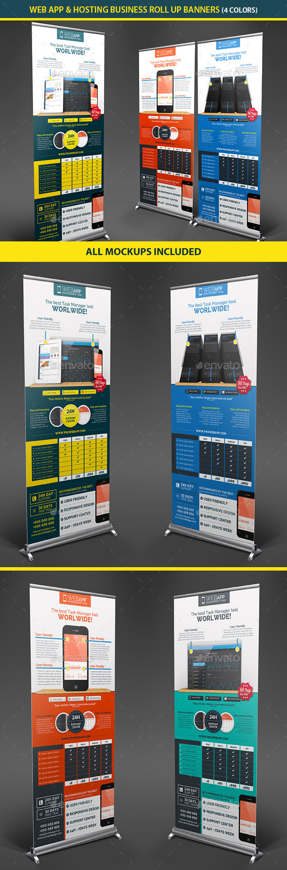 Web App Tech & Hosting Roll Up Banners (Signage)