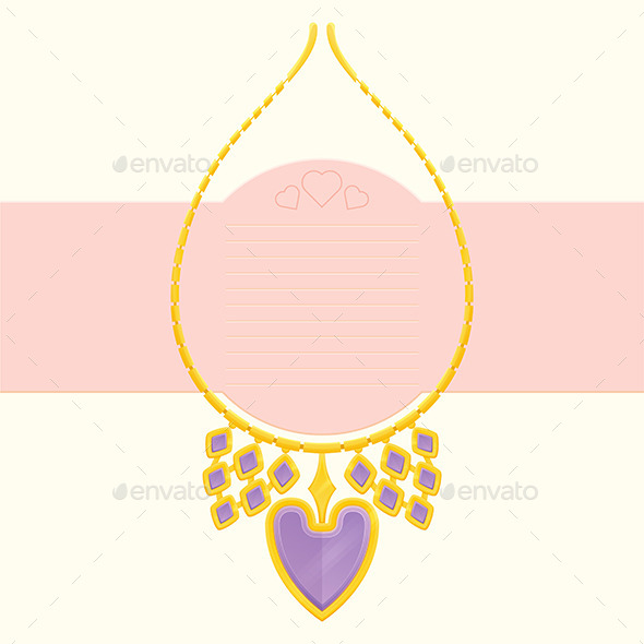GraphicRiver Necklace With Heart 10130240 GraphicRiver Necklace With Heart 10130240