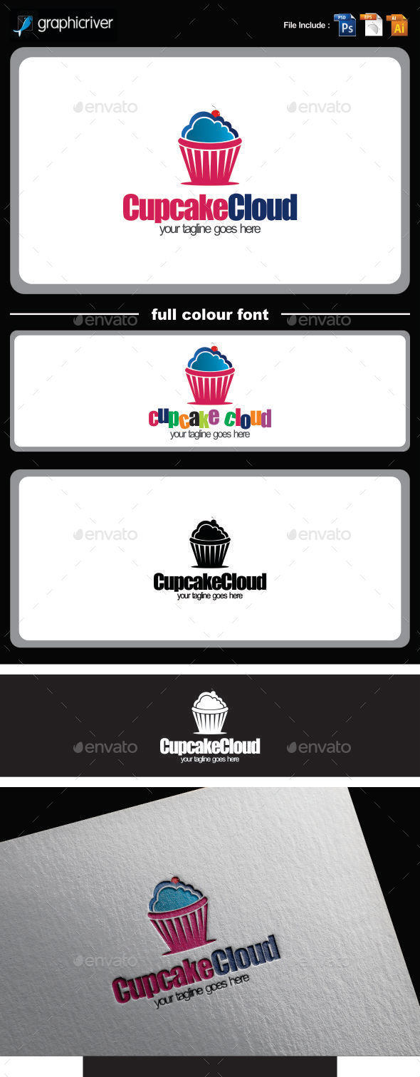 cupcake cloud logo template (Logo Templates)