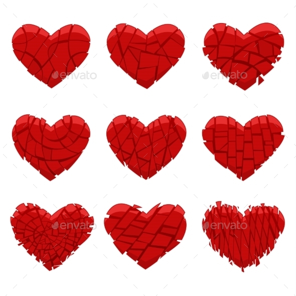 GraphicRiver Broken Red Heart 10131770 GraphicRiver Broken Red Heart 10131770