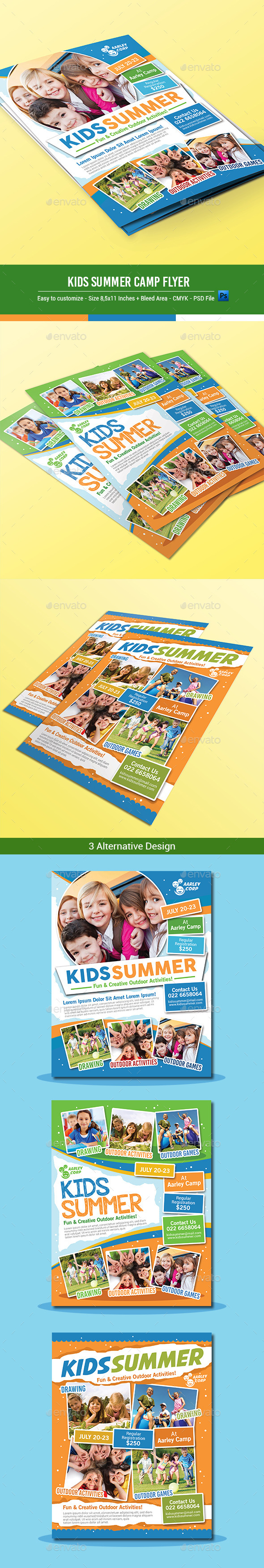 GraphicRiver Kids Summer Camp Flyers 10131796 GraphicRiver Kids Summer Camp Flyers 10131796