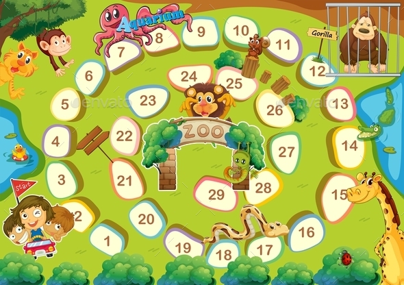 GraphicRiver Zoo Theme Boardgame 10131928 GraphicRiver Zoo Theme Boardgame 10131928