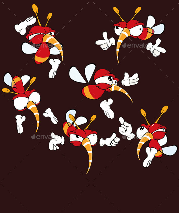 GraphicRiver Set of Red Insect Cartoons 10132084 GraphicRiver Set of Red Insect Cartoons 10132084