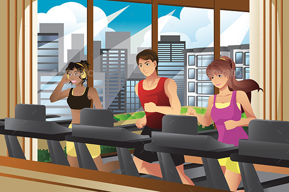 GraphicRiver People Running on Treadmills 10133575 GraphicRiver People Running on Treadmills 10133575