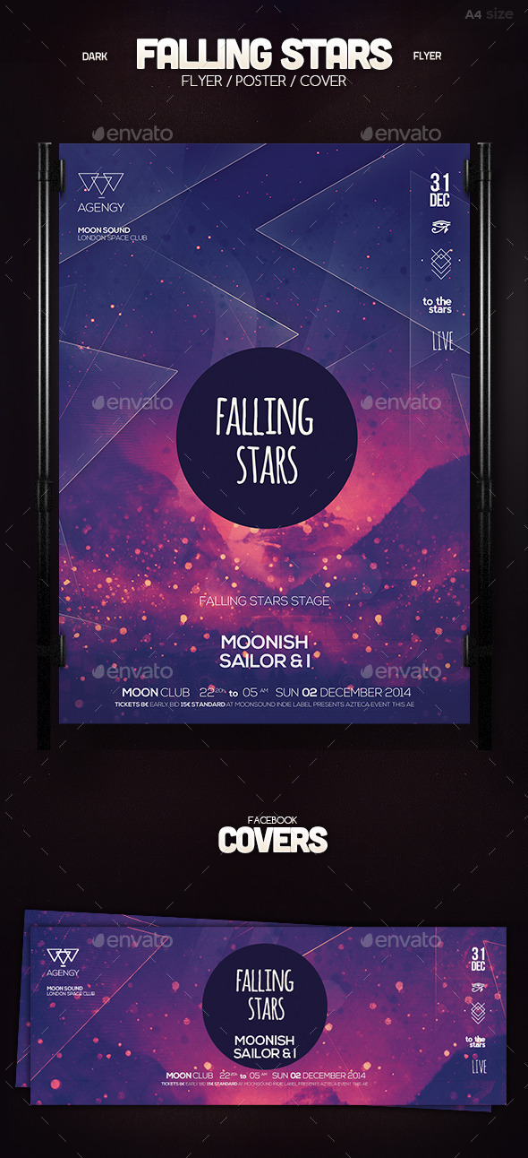 GraphicRiver Falling Stars Poster 10134096 GraphicRiver Falling Stars Poster 10134096