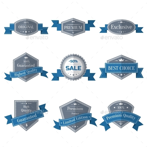 GraphicRiver Vintage Set of Labels with Ribbons 10135149 GraphicRiver Vintage Set of Labels with Ribbons 10135149