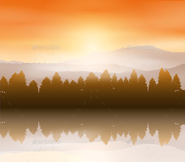 GraphicRiver Sunset Landscape 10135344 GraphicRiver Sunset Landscape 10135344