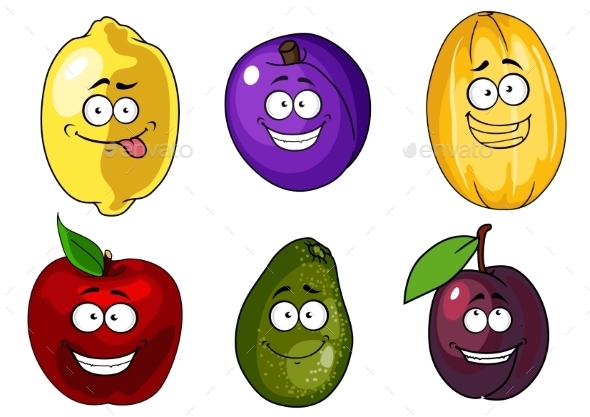 GraphicRiver Cartoon Fruits 10140190 GraphicRiver Cartoon Fruits 10140190
