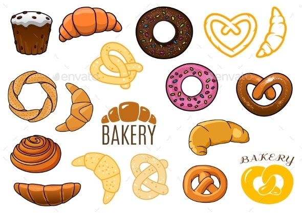 GraphicRiver Outlined and Cartoon Bakery Items 10140204 GraphicRiver Outlined and Cartoon Bakery Items 10140204