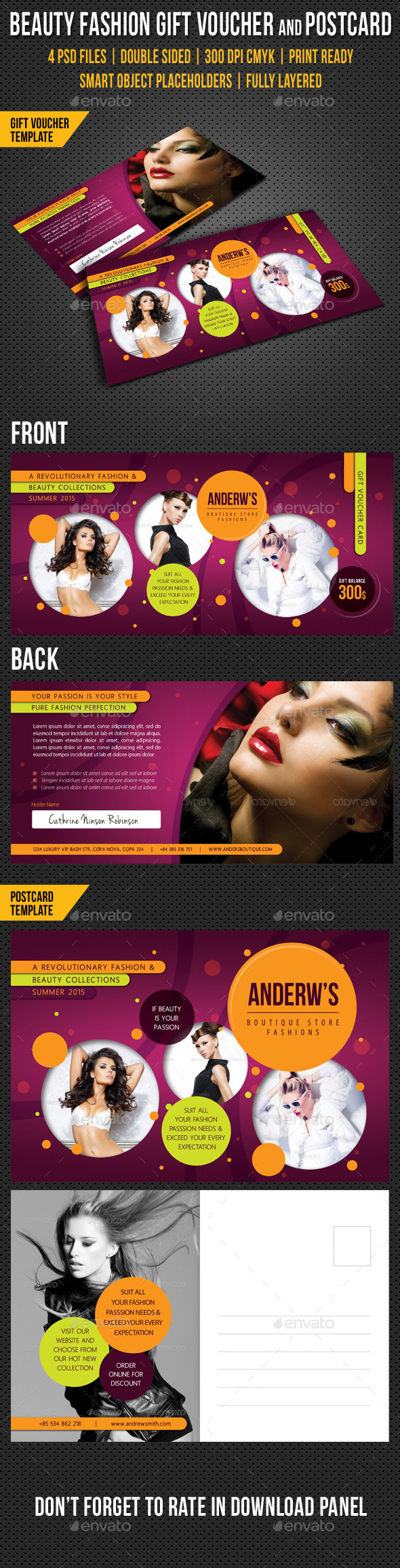 GraphicRiver Beauty Fashion Gift Voucher and Postcard V03 10140333 GraphicRiver Beauty Fashion Gift Voucher and Postcard V03 10140333