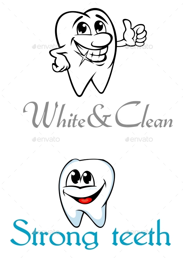 GraphicRiver Happy Smiling Cartoon Teeth 10140349 GraphicRiver Happy Smiling Cartoon Teeth 10140349
