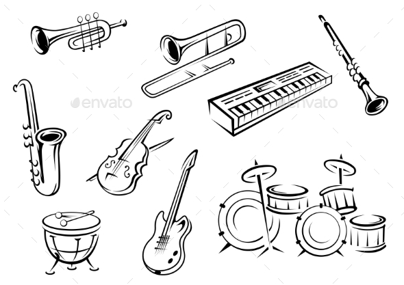 GraphicRiver Outlined Instruments 10140361 GraphicRiver Outlined Instruments 10140361