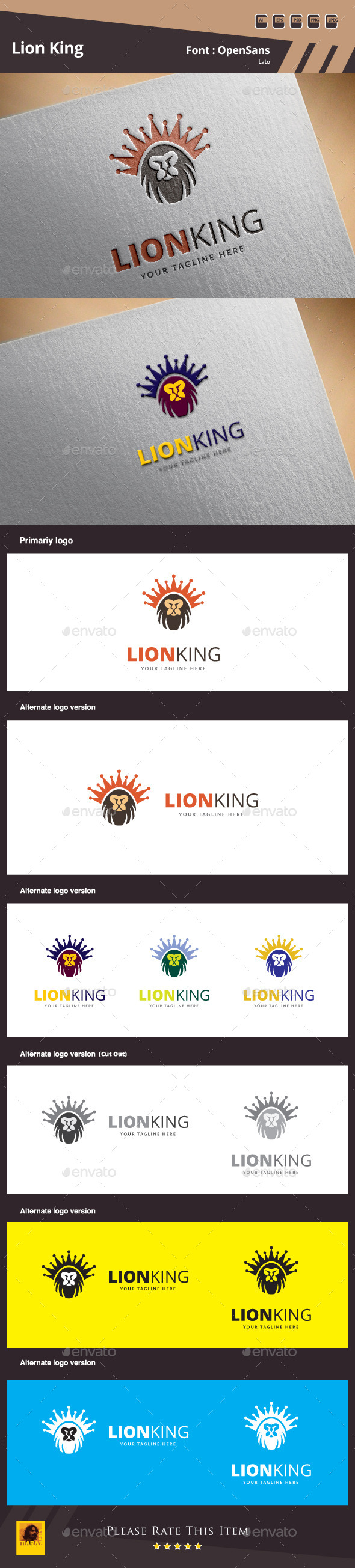 GraphicRiver Lion king Logo Template 10140682 GraphicRiver Lion king Logo Template 10140682
