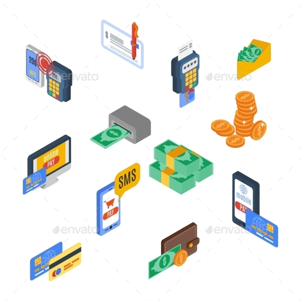 Payment Icons Isometric (Business)