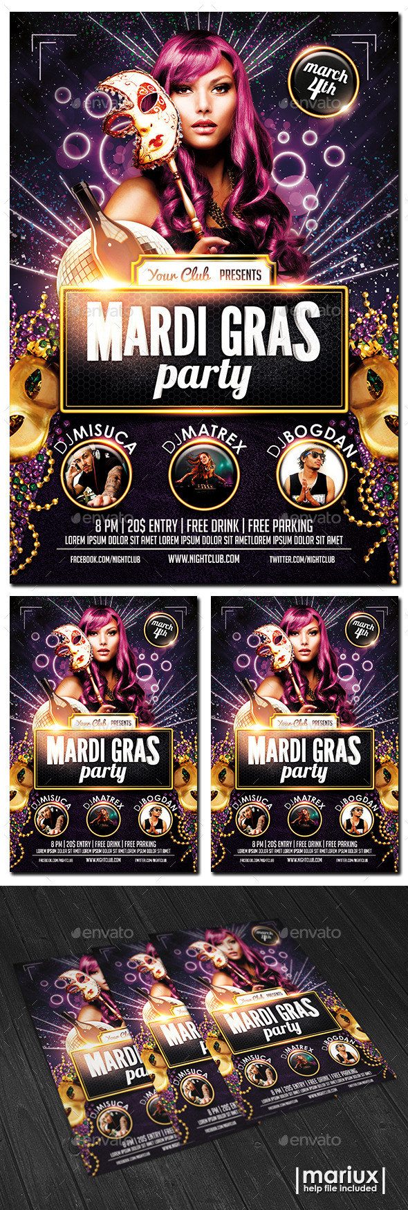 GraphicRiver Mardi Gras Party Flyer 10142800 GraphicRiver Mardi Gras Party Flyer 10142800