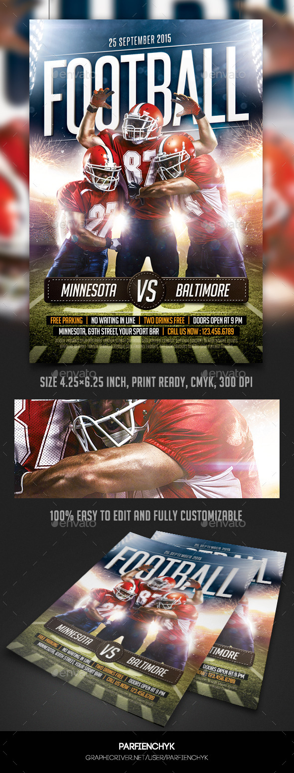 GraphicRiver Football Game Flyer Template 10142820 GraphicRiver Football Game Flyer Template 10142820