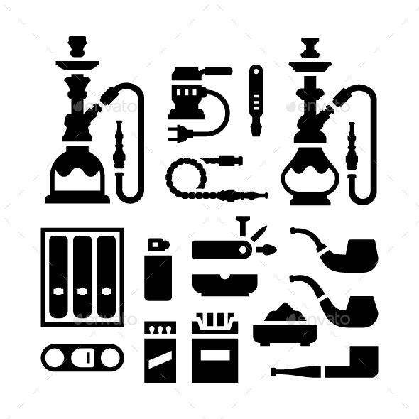 GraphicRiver Set Icons of Smoking Equipment and Accessories 10143789 GraphicRiver Set Icons of Smoking Equipment and Accessories 10143789