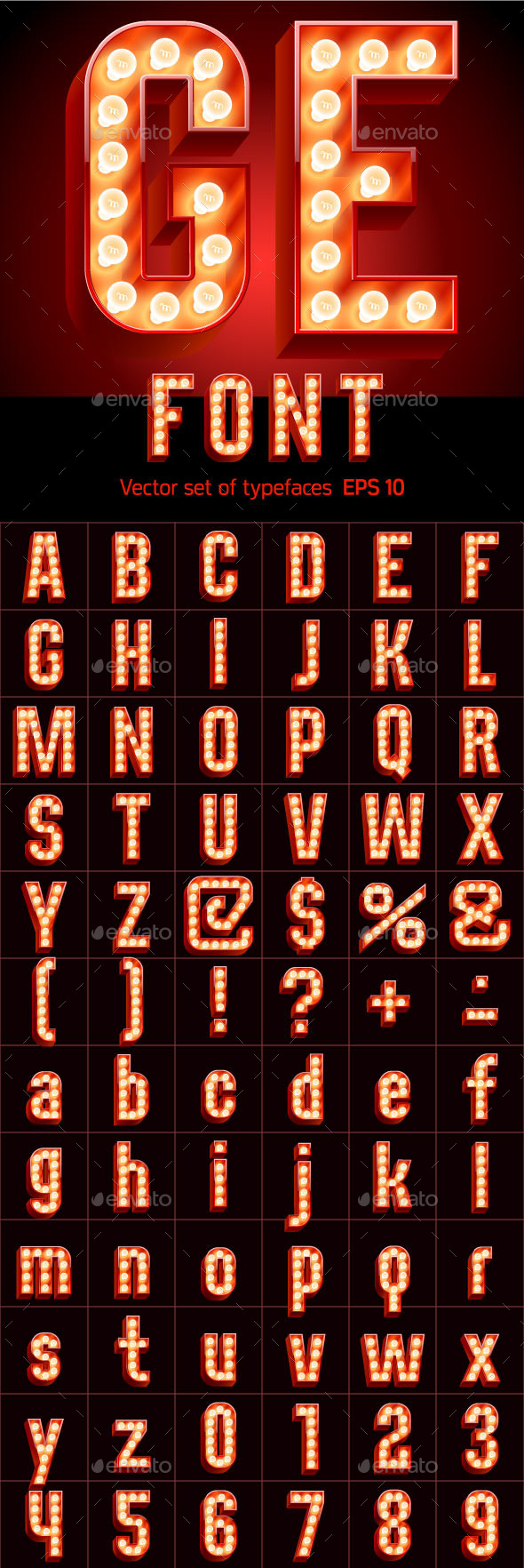 Lamp Board Alphabet (Decorative Symbols)