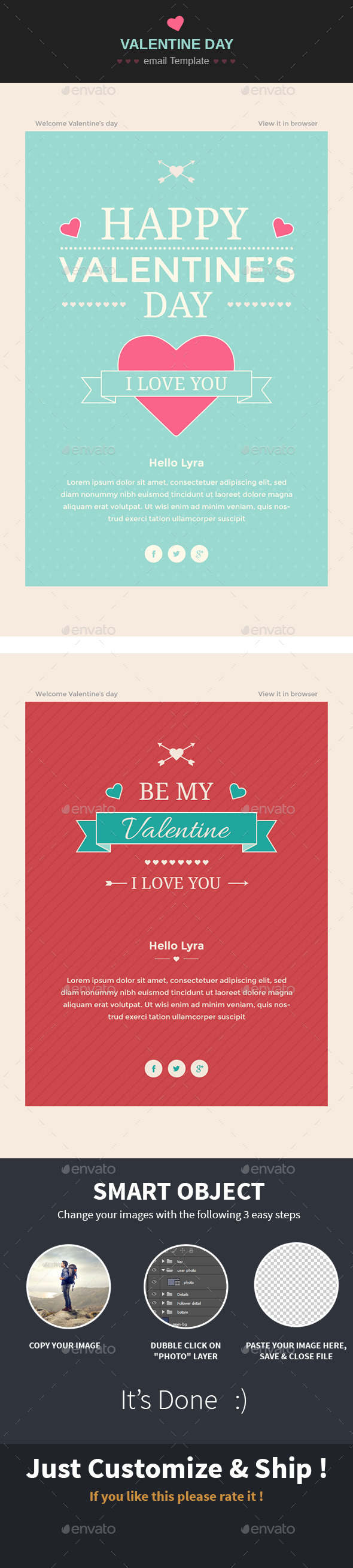 Happy Valentine wishes Email Template