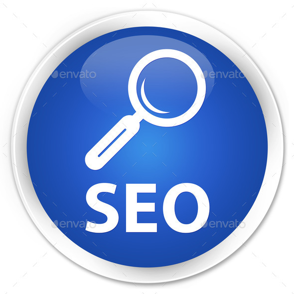 SEO blue glossy round button (Misc) Photo Download