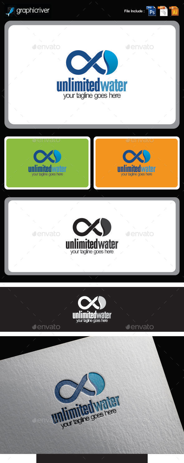 GraphicRiver Unlimited Water Logo 10096894 GraphicRiver Unlimited Water Logo 10096894